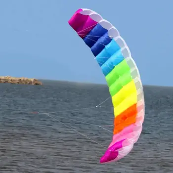 1.4/2/2.7m Rainbow Dual Line кайт сърф каскадьор парашут мек параfoil сърф хвърчило спорт хвърчило голям открит плаж летящи хвърчило