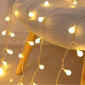 1.5M 3M топки LED фея низ светлини AA батерии експлоатирани сватбено тържество Нова година Коледа открит дом стая венец декорация