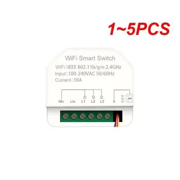 1 ~ 5PCS Tuya Wifi Smart MINI превключвател 10A 3 банда модул прекъсвач таймер ключове Интелигентна домашна автоматизация работи с Alexa