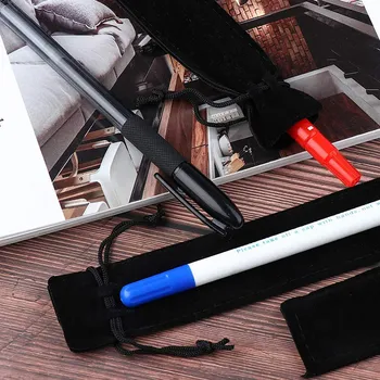 100Pcs кадифе писалка торбичка черен шнур чанта единична писалка притежателя опаковка ръкав за училище офис бизнес подарък