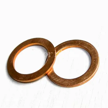 100PCS Твърда медна шайба Shim плосък пръстен уплътнителни пръстени Seal обикновен дистанционер шайби закопчалка