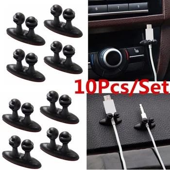 10Pcs/Lot Car Wire Cable Holder Tie Clips Line Fixer Organizer Drop Adhesive USB кабел Car Clip аксесоари