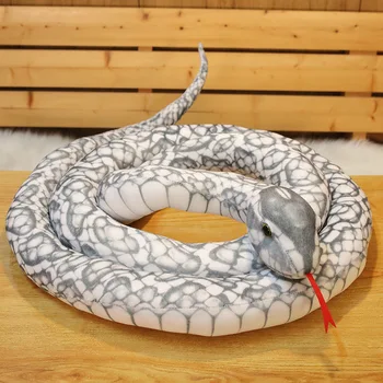 110-300CM Реалния живот змия плюшена играчка гигантска боа кобра дълга змия пълнена змия плюшено червено жълто синьо зелено творчески декор подарък