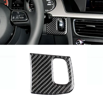 1pcs кола стайлинг въглеродни влакна двигател старт бутон ключалка рамка декоративни 3D стикери за Audi A4 A5 B8 8T S5 2008-2015