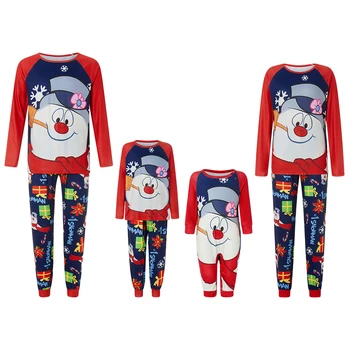 2023 Коледа Семейство Съвпадение Пижами Възрастни Деца Семейство Съвпадение на тоалети Топ + панталони 2PCS Коледа спално облекло пижами бебе гащеризон