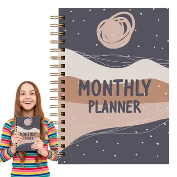 2024 Календарна книга 2024 Преносим плановик спирала, обвързана за гладко писане Планиране на времето за организиране на време и задачи за