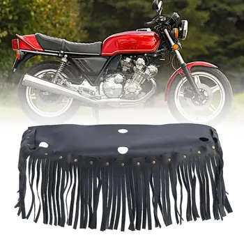 2Pcs Floorboard Fringe Cool Soft Protective Vintage Faux Leather Front Pedal Classic Foot Pegs Cover Tassel For Glide Motorcycle