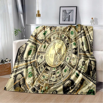 3D долар евро пари модел мека плюшена одеяло,фланела одеяло хвърлят одеяло за хол спалня легло диван пикник покритие деца