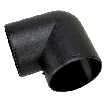 75mm Паркинг нагревател Air Vent Ducting Flat Elbow Pipe Outlet Изпускателен конектор L-образна черна пластмаса