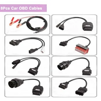 8pcs OBD кабели за кола за 150 TCS CDP Plus 3 в 1 скенер Пълен комплект автомобилен конектор за BENZ 38Pin за BMW 20P работи за AUTOCOM CDP