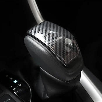 ABS въглеродни влакна кола превключване на предавките копче Gear Head Cover Trim стикер за Toyota RAV4 RAV 4 XA50 2019 - 2023 Аксесоари