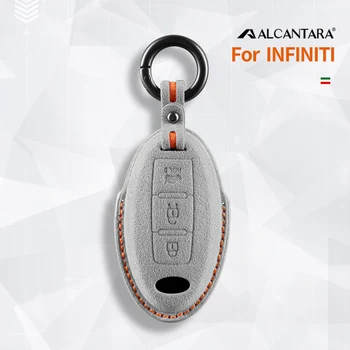 Alcantara Car Key Case Cover Key Caver за Infiniti Qx60 Qx70 Qx30 Q70 Q50 Fx35 ключодържател аксесоари