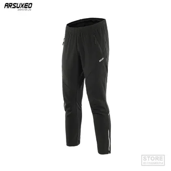 ARSUXEO Мъжки зимни топлинни панталони от руно Multi Sports Running Bike Cycling Pants Windproof 18Z