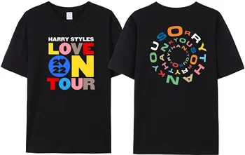 Black Love on Tour Ретро тениска Harajuku Мъжка лятна памучна къс ръкав Harrys Дамска тениска Hip Hop Streetwear