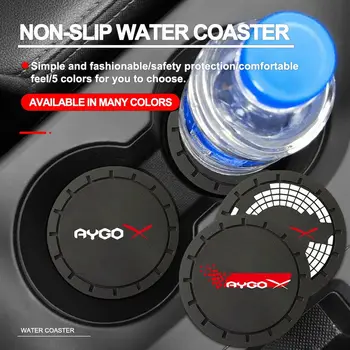 Car Coaster Water Cup Неплъзгащ се държач за подложка от силикагел за Toyota Aygo x cross 2023 2024 2022 2016 2017 2019 2013 Аксесоари