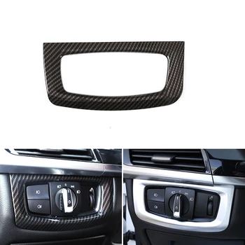 Car Styling Carbon Fiber Texture Интериорен превключвател на фаровете Рамка Cover Trim за BMW X5 X6 F15 F16