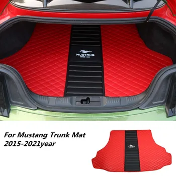 Car Truck Mat Antiskid Car Leather Rear Trunk Mat Waterproof Anti-dirty Floor Mats Fit For Ford Mustang (2015-2021year)