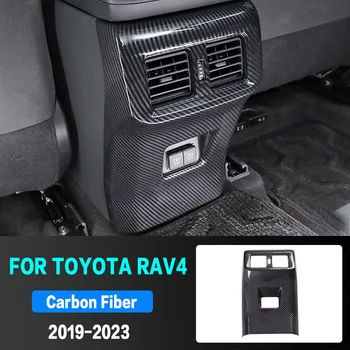 Carbon Fiber Car Rear Air Vent Outlet Декорация Cover Trim за Toyota RAV4 XA50 2019 2020 2021 2022 2023 Интериорни аксесоари