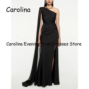 Carolina шифон русалка едно рамо дължина етаж луксозна абитуриентска рокля вечер официална елегантна красива парти рокля за жени 2023