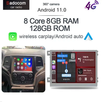Carplay 2Din Android 11 Автомобилно радио за Dodge Challenger зарядно Durango RAM 1500 2500 JEEP Grand Cherokee 4G LTE 128G GPS аудио