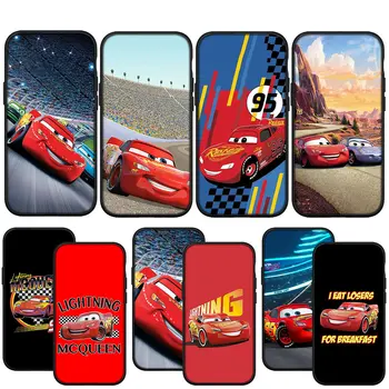 Cars Lightning McQueen мек капак телефон корпус за iPhone 14 13 12 Mini 11 Pro X XR XS Max 6 7 8 Plus + SE 8+ случай
