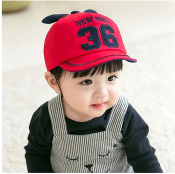 Cartoon Baby Baseball Cap Cute Letter Embroidered Peaked Hat for Toddler Boy Girl Adjustable Soft-brim Kids Sun Hats 아기모자