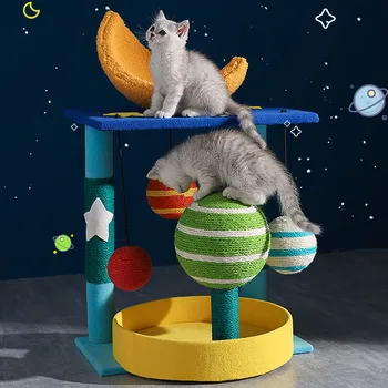 Creative Planet Cat Climb, Малко котешко дърво, Интегрирана дъска за надраскване на домашни любимци Sisal, Стъргалки за кули за домашни любимци, Детска площадка Nest