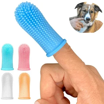 Dog Super Soft Pet Finger Tooth Brush Почистване на зъбите Лоша грижа за дъха Нетоксичен силиконов инструмент за четка за зъби Консумативи за почистване на кучета за котки