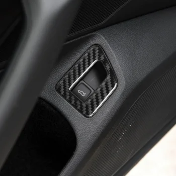 Door Trunk Lock Tailgate Switch Button Frame For Volkswagen Magotan B8 B8.5 CC 2017-21 Carbon Fiber Trim Interior Car Accessory