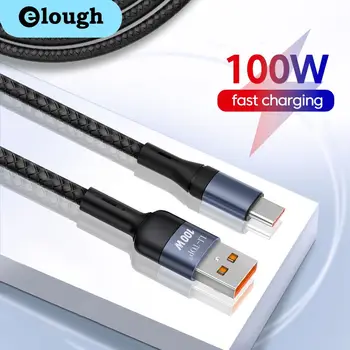 Elough 100W USB Type C кабел за бързо зареждане за Huawei P40 P30 Xiaomi Oneplus Realme POCO Samsung Micro IOS USB кабел за iPhone
