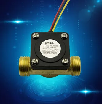Flow Meter Switch Control Counter Indicator Hall Flow Sensor Бойлер DN15 G1/2'' месинг