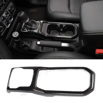 Gear Shift Panel Cover Frame Interior Trim за 2018-2019 Jeep Wrangler JL автомобилни аксесоари (въглеродни влакна)