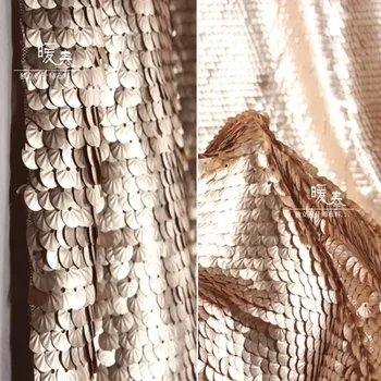 Gold пайети плат окото за DIY шиене облекло рокля дизайнер мода танц пола декоративни тъкани на едро