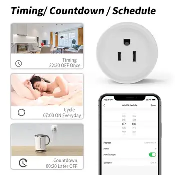 Homekit WIFI Smart Socket 10/16A Smart US Plug с изход за мониторинг на захранването Работа с Cozylife Alexa Home