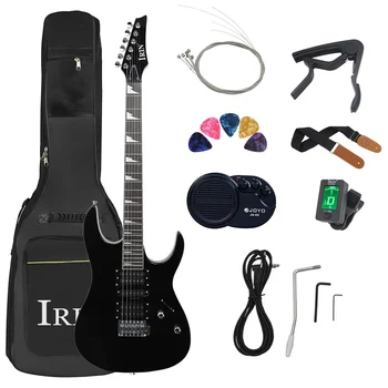 IRIN 6 струни Електрическа китара Кленово тяло Електрическа китара с чанта Струни Amp Capo Picks Каишка китара Части & аксесоари