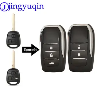 jingyuqin Модифициран дистанционен калъф за ключ за кола за Toyota Yaris Carina Corolla Avensis Сгъваем ключ Flid Toy47 Blade с лого