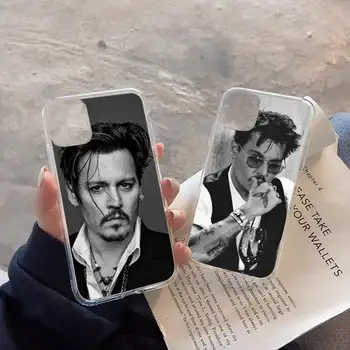 Johnny Depp актьори Калъф за телефон Прозрачен мек За iphone 11 13 12 14 x xs xr pro max mini plus