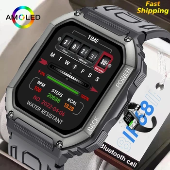 LIGE Външен военен часовник Мъже Смарт часовник Спортен потребителски набиране Водоустойчив смарт часовник Мъже Bluetooth повикване за XIAOMI Android IOS