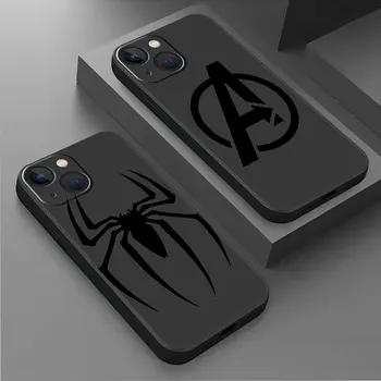 Marvel Iron Man Spiderman калъф за Apple iPhone 11 13 14 12 Pro 7 X XR XS Max 6 8 Plus SE 2022 5 5S 13mini Soft Phone Coque