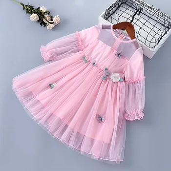 Melario Нова есенна рокля за момичета Сладка дантела Флорални драпирани Ruched Kid Детски дрехи Пролет 2-7 години момиче принцеса рокля Vestidos