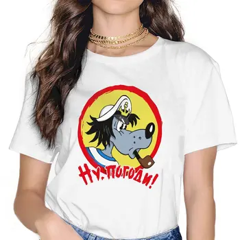 Nu Pogodi Заек вълк аниме Най-добър животински и тръба тениска момиче върховете готика лято полиестер къс ръкав Femmes Harajuku T Shirt