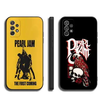 Pearl Jam Калъф за телефон за Samsung A01 A10 A11 A20 A12 A21 A22 A9 A8 A7 A6 A02 M02 E S Черен мек силиконов капак