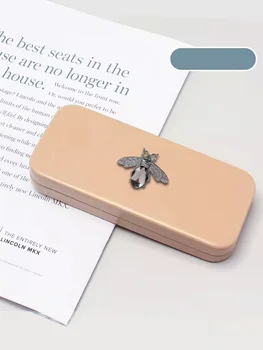 Portable High-End EyeEyewear Cases Anti-Stress Storage - Butterfly Decor 14kt Pink Gold