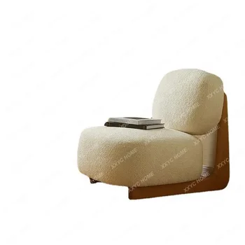 Qiji Lounge Диван Стол Масивна дървесина Alpaca руно / влакна хол Единичен фотьойл спалня етаж стол