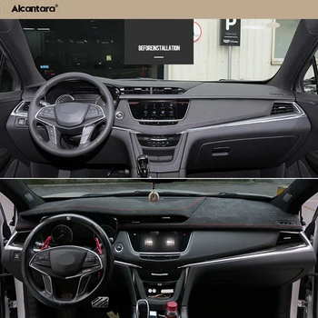 Real Alcantara Калъфи за автомобилни табла за Cadillac XT5 2016-2022 година Аксесоари за автомобили Табло за управление Сенник възглавница подложка килими