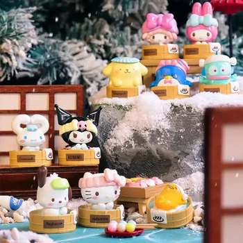 Sanrio Hot Spring Series Фигура Cinnamoroll Kuromi Pochacco Pompom Purin Gudetama My Melody Figurine Toy Doll Gift