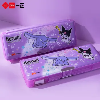 Sanrio Kuromi Калъф за моливи Kawaii Студентски канцеларски материали Творчество Многофункционална кутия за съхранение с висок капацитет Подарък за момиче дъщеря