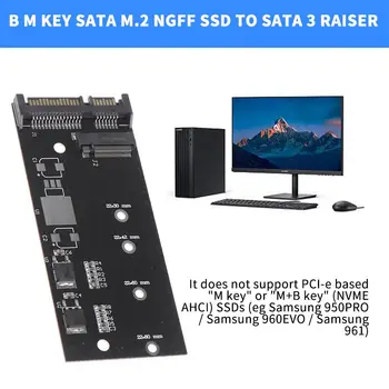 SATA M.2 NGFF SSD към Sata 3 Raiser адаптер Стабилен High M.2 конвертор SATA разширителна карта скорост адаптер към Q6X3