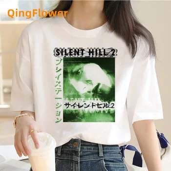 Silent Hill Top Tees Men Funny Print Y2k Graphic Streetwear T Shirt Graphic White T Shirt