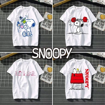 Snoopy T Shirt Fashion Kids Извънгабаритни къси ръкави Top Harajuku Summer O-образно деколте Топ тениска Жени Streetwear Пуловер Дрехи Подарък